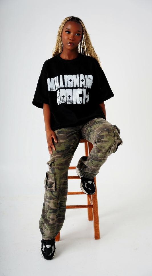 Millionaire Addict Black/White Tee