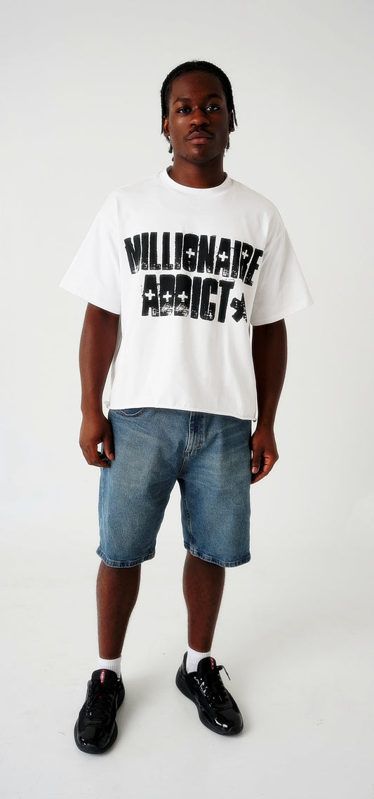 Millionaire Addict White/Black Tee